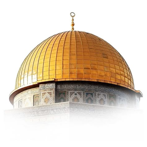 The Dome of the Rock is an iconic Islamic shrine located in the Old City of Jerusalem. It is one of the most important religious sites in Islam, and is believed to be the place where the Prophet Muhammad ascended to heaven. The dome is covered in gold and is surrounded by four minarets. This image of the Dome of the Rock is unique because the angle is from below looking up . Masjid Images, Masjid Png, Masjid Aqsa, High Performance Boat, The Dome Of The Rock, Travel Brochure Design, Social Media Images Design, Direct Painting, Al Quds