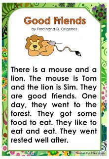 Teacher Fun Files: English Reading Passages About Animals 22E 2025 Activities, Short Reading Passage, English Poems For Kids, Remedial Reading, Phonics Reading Passages, First Grade Reading Comprehension, English Poems, Reading Comprehension For Kids, Reading Comprehension Kindergarten