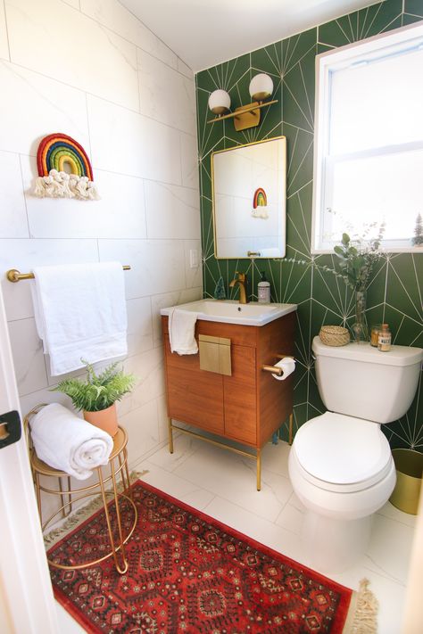 Wc Decoration, Add A Bathroom, Bohemian Bathroom, Eclectic Bathroom, Boho Bathroom, The Design Files, Guest Bathroom, Bathroom Makeover, Bathroom Inspiration