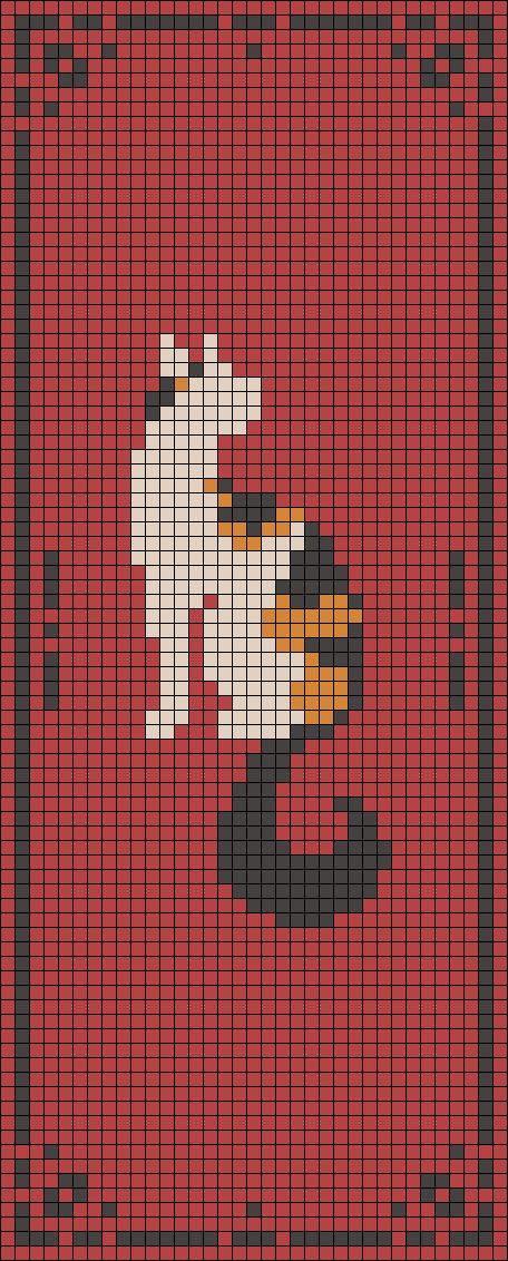 Alpha pattern #146267 | BraceletBook Demon Slayer Tapestry Crochet, Tapestry Crochet Inspiration, Tapestry Crochet Cats, Bead Sprite Pattern, Pikachu Alpha Pattern, Cross Stitch Patterns Pixel, Crochet Cat Pixel Pattern, Tapestry Crochet Two Color Pattern, 2 Color Tapestry Crochet Patterns