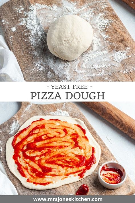 Yeast Free Pizza Dough Yeast Free Pizza Dough, Fast Pizza Dough, Quick Easy Pizza Dough, Homemade Pizza Crust Easy, Healthy Pizza Dough, No Rise Pizza Dough, Pizza Dough Recipe Quick, Vegan Pizza Dough, Quick Pizza Dough