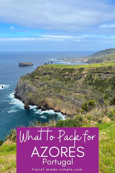 This Azores packing list will help you pack the right things for your trip any time of year. Learn what to pack for the Azores islands in Portugal. Azores Packing List, Azores Outfits, Azores Aesthetic, Honeymoon Packing List, Honeymoon Packing, Vacation On A Budget, Plan A Vacation, São Miguel Island, Azores Islands