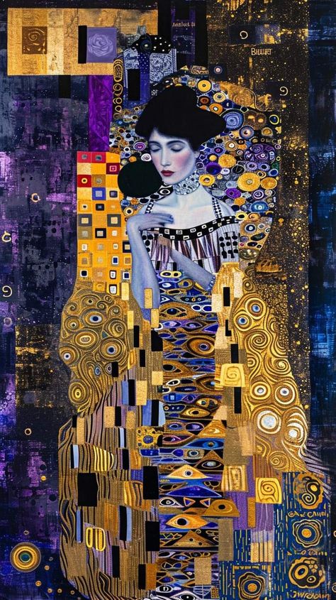 Gustav Klimt Wallpaper, Klint Painting, Art Klimt, Surreal Images, Gustav Klimt Art, Klimt Paintings, Klimt Art, Composition Photoshop, Photo Composition