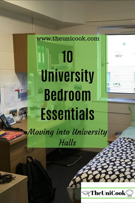 Moving To University, University Room Decoration, University Checklist, University Bedroom, Uni Room Ideas, University Accommodation, University Room, Uni Bedroom, Uni Essentials