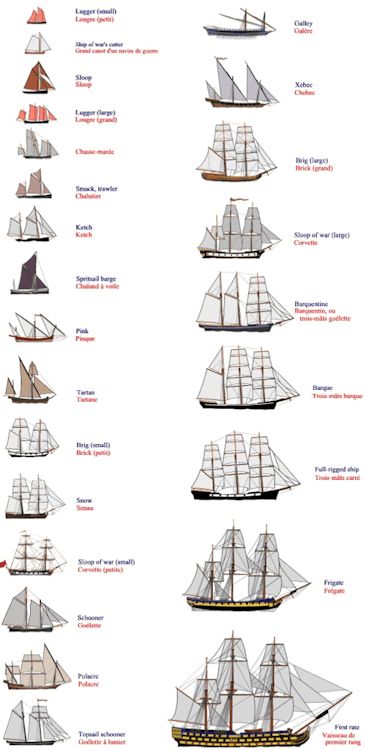 Types Of Sailing Ships, Pirate Ship Blueprint, Pirate Ship Parts, Parts Of A Ship Diagram, Types Of Pirate Ships, Ships And Boats, Pirate Ship Layout, Different Types Of Boats, Ship Recks