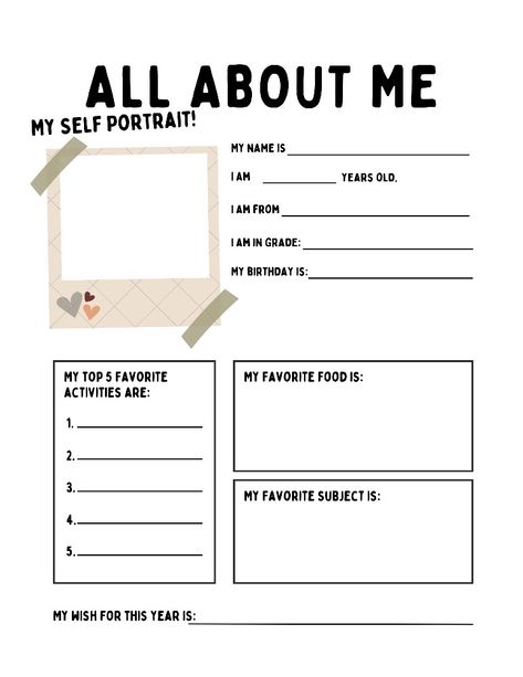 Get To Know Me Sheet, All Abt Me Sheets, Introduce Yourself Template Aesthetic, About Me Cute Template, Get To Know Me Page, Get To Know Me Board, Cute All About Me Template, Get To Know Me Template About Me, Fun Facts About Me Template