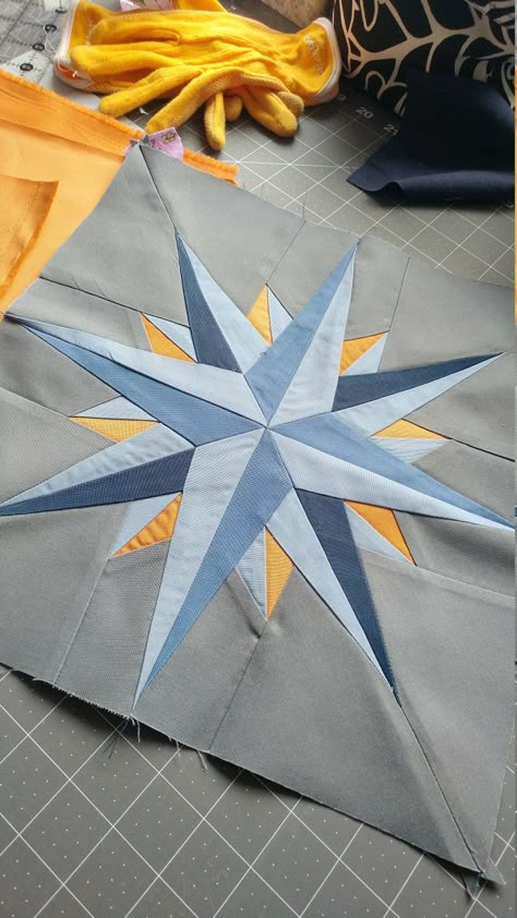 Compass Rose Quilt, Compass Quilt Pattern, Rose Quilt Block, Compass Quilt, Camper Quilt, Mariners Compass Quilt, Nautical Quilt, Painted Barn Quilts, Paper Pieced Quilt Patterns