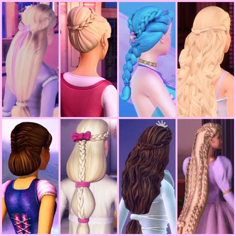 barbie vibes❀ on Twitter: "🎀 pretty Barbie hairstyles 🎀… " Barbie Hairstyles, Pretty Barbie, Barbie Hairstyle, Disney Barbie, Barbie Vibes, Princess Movies, Barbie Hair, Princess Hairstyles, Movies Outfit