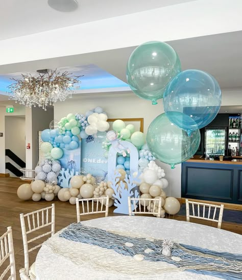 One-der the sea 🐋🐳🌊 Featuring our under the sea backdrop and cut outs for the lovely @naomibanjo - the most organised party planning mama o know 💙🙌🏼. Styled by @theessexballoonhut and @luxurysoftplaycompany #firstbirthday #undertheseaparty #kidspartyideas #firstbirthdayparty Under The Sea Theme 1st Birthday Party, Under The Sea Birthday Backdrop, Under The Sea Party Backdrop, One-der The Sea Birthday, Wonder The Sea First Birthday, Two The Sea Birthday Party Boy, One Der The Sea First Birthday Boy, Under The Sea Boy Birthday Party, Under The Sea First Birthday Boy