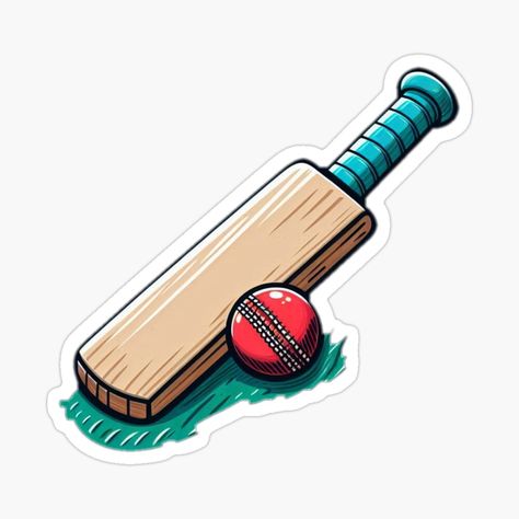 Get my art printed on awesome products. Support me at Redbubble #RBandME: https://www.redbubble.com/i/sticker/Cricket-bat-and-ball-by-fashion-bytes/165916570.EJUG5?asc=u Cricket Bat Stickers, Cricket Bat And Ball, Cricket Stickers, Ball Stickers, Bat Ball, Bat And Ball, Cricket Wicket, Phone Water, Sticky Paper