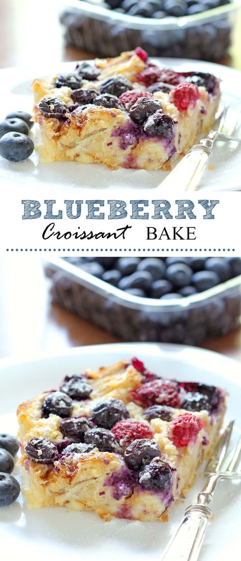 Blueberry Croissant Bake, Croissant Pizza, Blueberry Croissant, Gluten Free Desserts Thanksgiving, Croissant Bake, Christmas Morning Brunch, Christmas Breakfast Recipe, Thanksgiving Breakfast, Morning Brunch