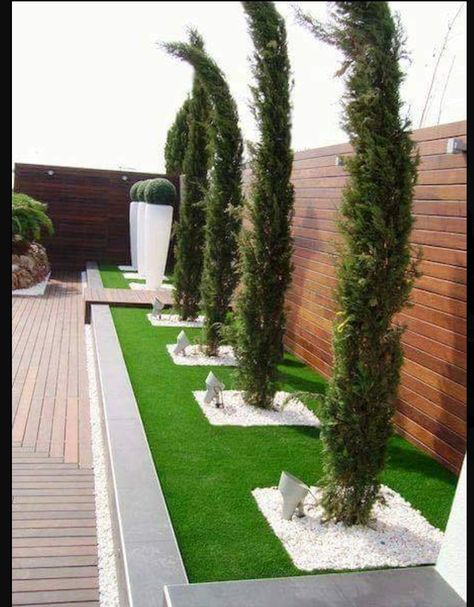 Gard Modern, Taman Air, Small Yard Landscaping, Balkon Decor, Modern Fence Design, Farmhouse Landscaping, Modern Landscape Design, Landscaping Supplies, Gardens Design