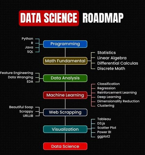 Data Science Roadmap, Basic Computer Programming, Machine Learning Deep Learning, Coding Lessons, Computer Science Programming, Data Analysis Tools, Data Science Learning, Learn Computer Science, Learn Web Development