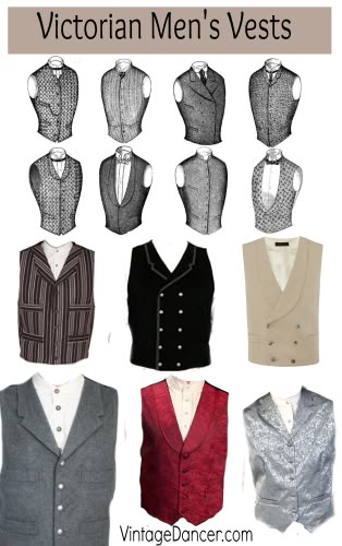 Victorian men's vests and waistcoats. All styles, all budgets. Shop at VintageDancer.com/Victorian Victorian Inspired Outfits Men, Employee Outfit, Victorian Mens Fashion, Victorian Men, Mode Steampunk, Victorian Man, Victorian Era Fashion, Mens Fasion, Men's Vests