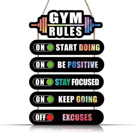 Yoga Station, Man Cave Gym, Gym Rules, Home Gym On A Budget, Workout Room Decor, Fitness Wall Art, Home Gym Inspiration, Home Gym Essentials, Gym Wall Decor