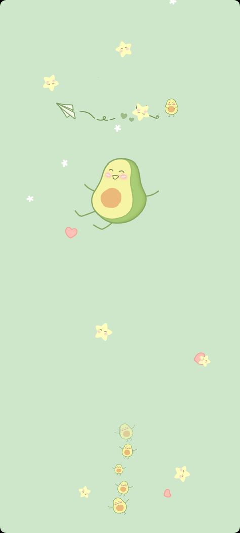 Aesthetic Avocado Drawing, Avacados Aesthetic, Avocado Wallpaper Aesthetic, Cute Avocado Wallpaper, Fruit Phone Wallpaper, Avocado Background, Avocado Wallpaper, Mint Green Wallpaper Iphone, Avocado Cartoon