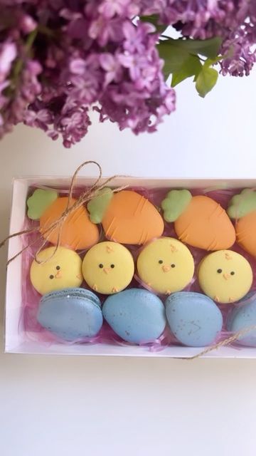 𝗔𝗡𝗜 l 𝗠𝗔𝗖𝗔𝗥𝗢𝗡 𝗠𝗔𝗡𝗜𝗔 LA on Instagram: "I hope you all had a great Easter weekend! Time to recharge and get ready for Mother’s Day 😅 thank you everyone for the continuous support ❣️ - What’s better than lilacs and macarons !! Arrangement from @farabelastouch - - #easter #easterbasket #eastercookies #eastermacarons #custommacarons #losangeles #cute #foodnetwork #bakedfromscratch #homemade #yummy #sweet #pastry #dessert #sweettreats #custom #custommade #giftideas #delish #macarons #t Easter Egg Macarons, Easter Macarons Ideas, Macarons Easter, Easter Macaroons, Spring Macarons, Rabbit Macarons, Macaron Inspiration, Macaron Designs, Easter Macarons