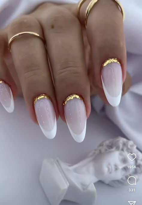 Wedding Style Nails, Nail Art Designs Silver, Beige Gold Nails, Alomd Nails Cute, Sns Nails Designs, Latest Nail Designs, Latest Nail Art, Bridal Nails, Summer Acrylic Nails