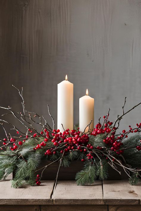 Christmas Centerpieces Diy Christmas Flower Arrangements, Christmas Centerpieces Ideas, Christmas Dining Table Decorations, Christmas Arrangements Centerpieces, Holiday Centerpieces Christmas, Christmas Candle Lights, Dining Table Decorations, Christmas Candle Centerpiece, Christmas Table Decorations Diy