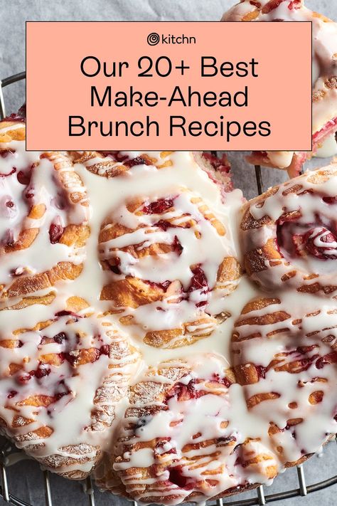 Make Ahead Breakfast Pastries, Easy Brunch Sides, How To Host A Brunch, Elevated Brunch Ideas, Brunch Must Haves, Brunch Make Ahead Recipes, Brunch Main Dish Ideas, Unique Brunch Recipes, Breakfast For A Crowd Large Families