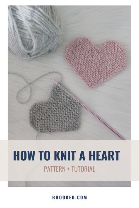 Knit A Heart, Knitted Heart Pattern, Knitting Basics, Knitting Paterns, Beginner Knitting, Knitted Heart, Beginner Knitting Projects, Learn To Knit, Knitting Tips