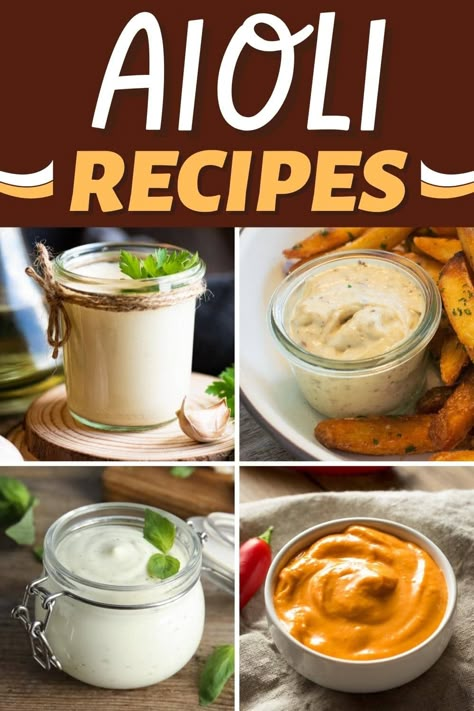 Caution: these aioli recipes will make snacking 10 times more addicting! From the classic to aioli with a kick, we've got all kinds of aiolis just for you. Salmon Aioli Sauce, Aoili Recipe For Artichoke, Citrus Aioli Recipes, Seafood Aioli Dipping Sauces, Rosemary Aioli Recipe, Breakfast Aioli Sauce, Aoli Recipe For Artichoke, Maple Aioli Recipes, Aioli For Chicken Sandwich