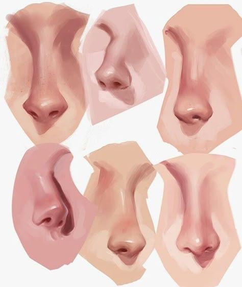 Nose Painting Reference, How To Paint Nose Digitally, Nose Shading Reference, Childe Genshin Side Profile, Nose Drawing Tutorial Digital, How To Shade Nose, Nose References Drawing, Digital Nose Tutorial, Nose Shading Drawing