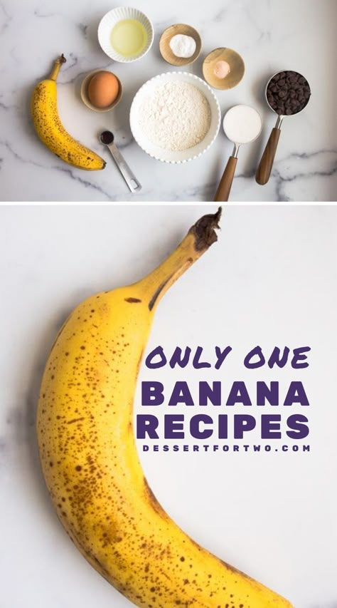 Recipe to use up one banana! If you have one brown banana on your counter, you can do so many things with it! From one banana bread, one banana muffins, chocolate banana muffins, and more, these one banana recipes are so delicious! 1 Banana Recipes, Barbecue Desserts, Healthy Banana Recipes, Banana Recipes Easy, Banana Recipes Overripe, Ripe Banana Recipe, Small Batch Baking, Banana Dessert Recipes, Tips For Good Health