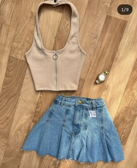 Cute Skirt Outfits, Fasion Outfits, Cute Dress Outfits, Cute Preppy Outfits, Short Dresses Casual, Crop Top Outfits, Simple Trendy Outfits, Baddie Outfits Casual, Really Cute Outfits