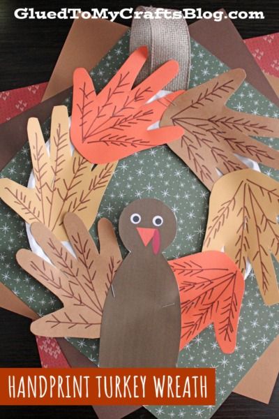 Hand Turkey Craft, Crafts With Toddlers, Turkey Crafts For Kids, Handprint Turkey, Turkey Handprint Craft, Turkey Crafts Kids, Thanksgiving Crafts For Toddlers, Turkey Handprint, Turkey Wreath