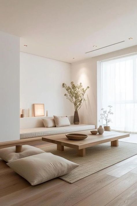 Minimalist decor focuses on simplicity, Functional Minimalist Living Room, Classic Minimalist Style Interior, Natural Minimalist Home Decor, Japanese Minimalist Living Room, Home Interior Design Minimalist, Japanese Minimalist Home, Minimalist Modern House, Minimalist Style Living Room, Japandi Style Living Room