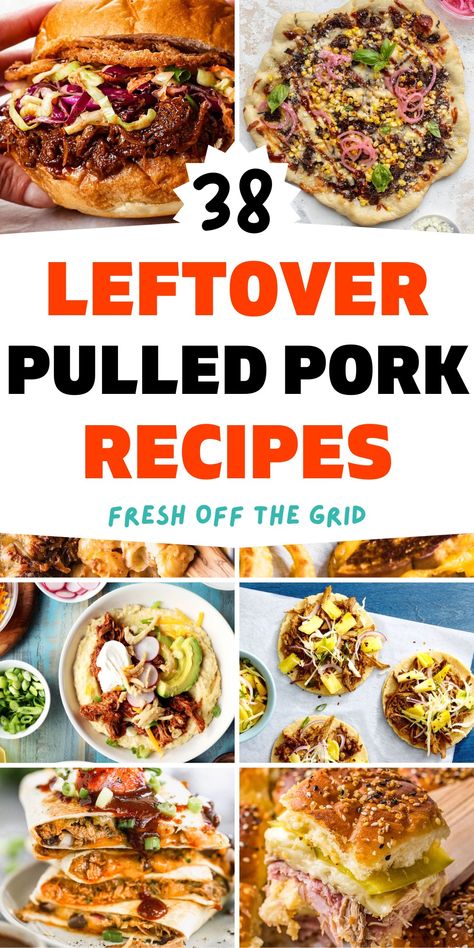 With these leftover pulled pork recipes, it’ll be easy to use up your leftovers! From sandwiches to stews to skillets, you’ll love all of these leftover pulled pork ideas. Leftover pulled pork chili, leftover pulled pork soup, tacos, skillets, and so many more ideas for what to make with leftover pulled pork! Bbq Pulled Pork Meals, What To Do With Leftover Shredded Pork, Using Pulled Pork Leftovers, Pulled Pork Meals Dinners, Pulled Pork Dinner Recipes, Bbq Pulled Pork Dinner Ideas, Pulled Meat Sandwiches, Meals With Leftover Pulled Pork, Pork Pulled Recipes