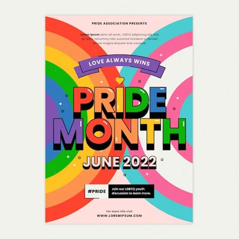 Pride Graphic Design Poster, Rainbow Poster Design, Pride Month Graphic Design, Lgbtq Posters Design, Pride Logo Design, Pride Graphics, Pride Month Poster, Pride Graphic Design, Lgbtq Poster