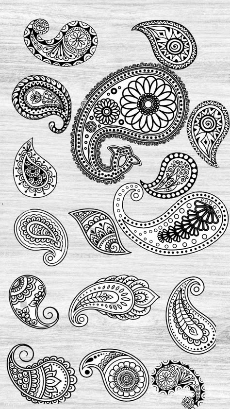 Background Drawing Ideas, Paisley Drawing, Drawing Ideas Doodles, Fine Line Drawings, Paisley Tattoos, Paisley Doodle, Paisley Tattoo, Mandala Motifs, Henna Drawings