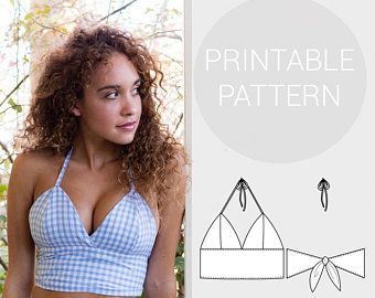 495dabfd0ca768a3c3abd672079f48b6desc38589678ri Diy Clothes Storage, Crop Top Sewing Pattern, Bralette Pattern, Crop Top Styles, Diy Clothes Refashion, Pattern Tiles, Crop Top Pattern, Printable Sewing Patterns, Sewing Clothes Women