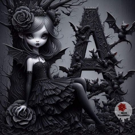 Fairy Alphabet, Angels Fantasy, Vampire Doll, Goth Doll, Perspective Drawing Architecture, Abc Art, Iphone Themes, Souls Art, Dark Souls Art