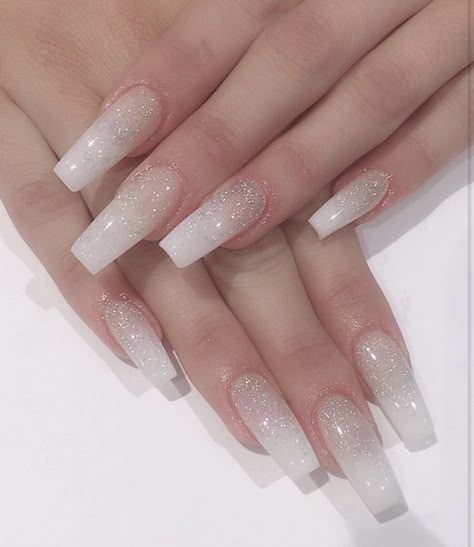 Sparkly White Nails, Gel Clear Nails, Ice Nails, Lilac Nails, Winter Nails Acrylic, Work Nails, Nails Prom, Soft Nails, Nail Styles