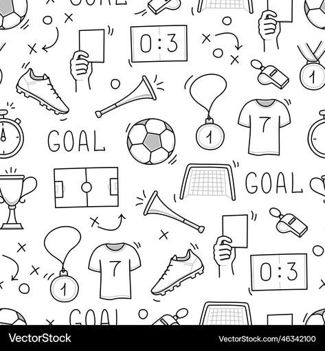 Soccer Stickers Printable, Soccer Doodles, Football Doodles, Soccer Illustration, Soccer Drawing, Football Goal, Line Doodles, Sketch Note, Football Stickers