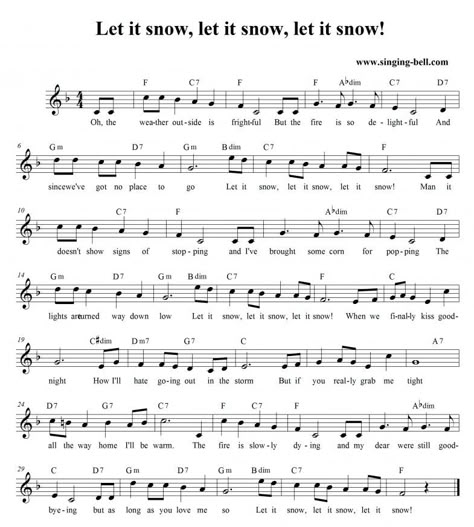 Let it snow_score_singing-bell Christmas Songs Piano, Free Christmas Music, Piano Sheet Music Easy, Christmas Piano Sheet Music, Karaoke Video, Free Violin Sheet Music, Popular Piano Sheet Music, Piano Songs Sheet Music, Piano Songs For Beginners