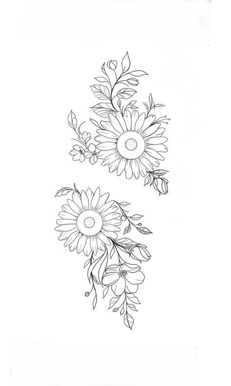 Sternum Tattoo Women Flowers, Sunflower Tattoo Stencil, Sternum Tattoo Women, Sternum Tattoo, Tattoo Women, Sunflower Tattoo, Tattoo Stencil, Tattoo Stencils, Tattoos For Women