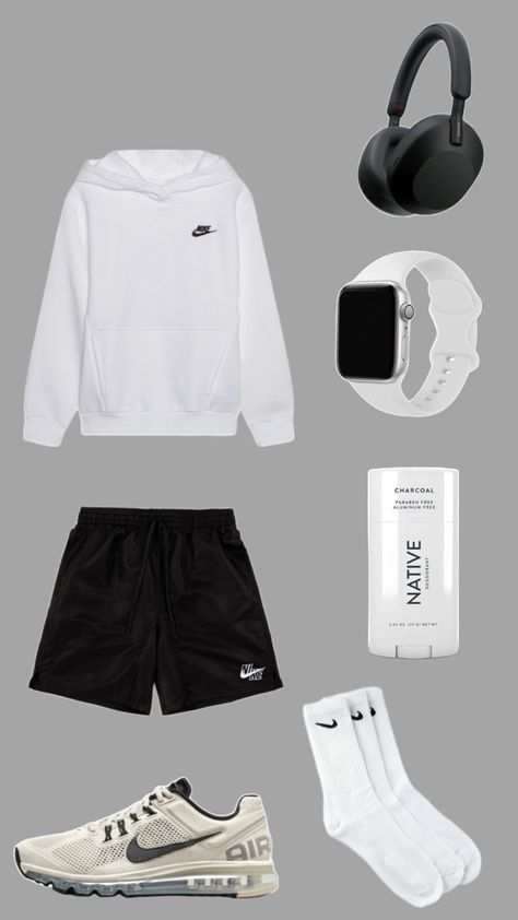 #gymfit #gym #fitness #nike Black Nike Sweatshirt Outfit, White Nike Hoodie Outfit, Men Workout Outfits, Gym Clothes Aesthetic, Hooper Outfit, Chill Outfits Lazy Days, Athletic Outfits Men, Gym Outfit Men Style, Nike Boys Outfits