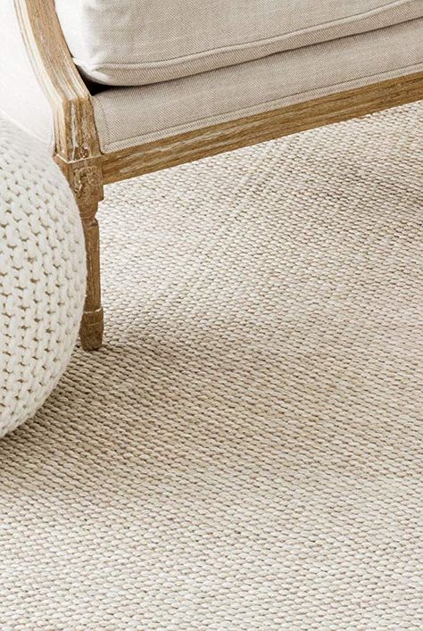 Beige Rug Living Room, Woven Rug Living Room, Solid Rug, Beige Rugs, Stick Family, Floor Designs, Textured Carpet, Neutral Area Rugs, Shore House