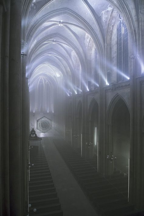 Scifi Temple, Chinese Magic, Church Lighting, Metz France, Dreamscape Architecture, Temple Of Light, Church Interior Design, Church Aesthetic, Gothic Church