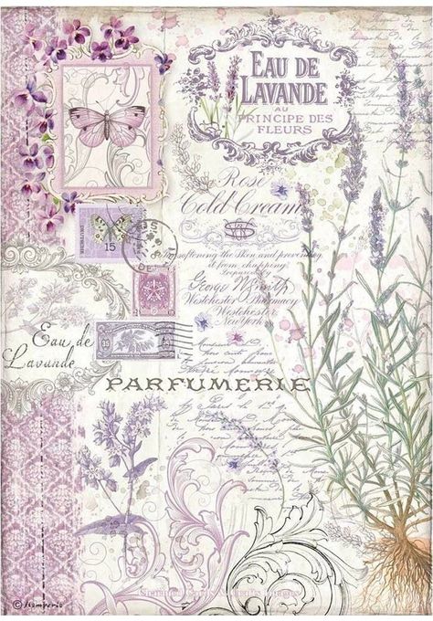 Purple Scrapbook Paper, Stamperia Rice Paper, Scrapbook Paper Designs, Decoupage Paper Printable, Vintage Paper Printable, Decoupage Rice Paper, Handmade Journals Diy, Vintage Scrapbook Paper, Album Journal