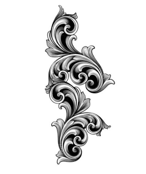 Dark Ornamental Design, Mens Filigree Tattoo, Sleeve Gap Fillers Tattoo Ideas, Filigree Outline, Filigree Tattoos, Designs For Pottery, Christus Tattoo, Baroque Tattoo, Black Flowers Tattoo