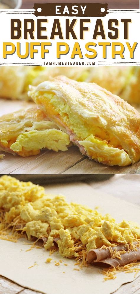 Breakfast Puff Pastry, Garden Meals, Egg Breakfast Recipes Easy, Puff Pastry Recipe, Cheese Puff Pastry, Puff Pastries, Pastry Recipe, Puff Pastry Recipes, Breakfast For Dinner