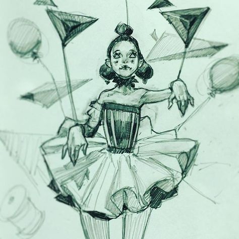 Creepy doll girl #sketch ☠ Ahmed Aldoori, Creepy Sketches, Doll Drawing, Female Clown, Creepy Drawings, Creepy Doll, Creepy Clown, Creepy Art, Creepy Dolls