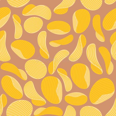 Chips Illustration Design, Potato Chips Drawing, Chip Illustration, Chips Background, Chips Wallpaper, Chips Illustration, Steampunk Font, Chips Packaging, Hug Illustration