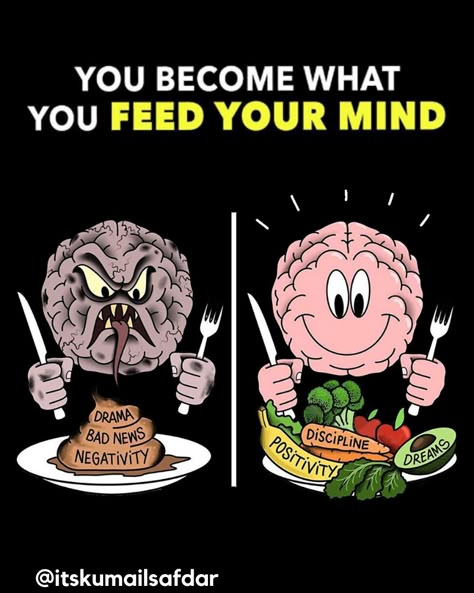 Mind plays a vital role in achieving goals and become the best version of yourself. Unfortunately, the majority of us nourish it with fear and negativity. Your mind will always believe everything you tell it. Feed it with faith, love, happiness, and positivity. You should regularly feed your mind with healthy and positive things as you feed your stomach. Feed your mind with positivity so it sees good in every situation. Remember, those who cannot change their mindset cannot change anything. Feed Your Mind, Life Choices Quotes, Choices Quotes, Reality Of Life Quotes, Meaningful Pictures, Citation Entrepreneur, Inspirational Quotes About Success, Positive Quotes For Life Motivation, Motivational Picture Quotes