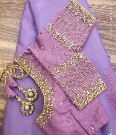 Latest Bridal Blouse Designs Pattern, New Maggam Work Blouse Designs 2020, Fancy Aari Work Blouse Designs, Purple Blouse Designs For Saree, Trendy Aari Work Blouse Designs, Aariwork Blouse Designs, Aari Work Blouse Wedding, Blouse Aari Work Design, Green Blouse Designs